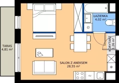 1 pokój, mieszkanie 33,84 m², parter, oferta nr I.0M08, Nadmotławie Apartments Budynek I, Gdańsk, Śródmieście, ul. Sienna Grobla