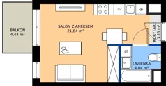 1 pokój, mieszkanie 27,13 m², piętro 5, oferta nr I.5M13, Nadmotławie Apartments Budynek I, Gdańsk, Śródmieście, ul. Sienna Grobla