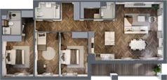 4 pokoje, mieszkanie 106,45 m², piętro 2, oferta nr E.2M01, Nowa Wałowa, Gdańsk, Śródmieście, ul. Stępkarska / Wiosna Ludów