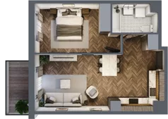 2 pokoje, mieszkanie 42,75 m², piętro 3, oferta nr E.3M11, Nowa Wałowa, Gdańsk, Śródmieście, ul. Stępkarska / Wiosna Ludów