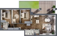 4 pokoje, mieszkanie 98,39 m², piętro 1, oferta nr E.1M17, Nowa Wałowa, Gdańsk, Śródmieście, ul. Stępkarska / Wiosna Ludów