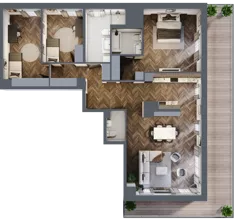 4 pokoje, mieszkanie 120,78 m², piętro 6, oferta nr E.6M17, Nowa Wałowa, Gdańsk, Śródmieście, ul. Stępkarska / Wiosna Ludów