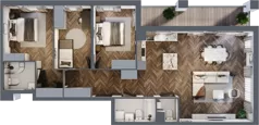 4 pokoje, mieszkanie 97,43 m², piętro 4, oferta nr E.4M25, Nowa Wałowa, Gdańsk, Śródmieście, ul. Stępkarska / Wiosna Ludów