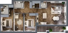 4 pokoje, mieszkanie 106,55 m², piętro 2, oferta nr E.2M18, Nowa Wałowa, Gdańsk, Śródmieście, ul. Stępkarska / Wiosna Ludów