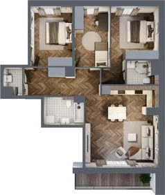 4 pokoje, mieszkanie 83,64 m², piętro 7, oferta nr E.7M11, Nowa Wałowa, Gdańsk, Śródmieście, ul. Stępkarska / Wiosna Ludów
