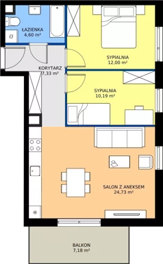 3 pokoje, mieszkanie 58,85 m², piętro 1, oferta nr 3.12.1M08, Szumilas bud. 11-15, Kowale, ul. Magazynowa