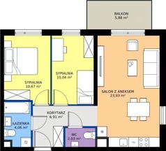 3 pokoje, mieszkanie 57,64 m², piętro 2, oferta nr 3.15.2M04, Szumilas bud. 11-15, Kowale, ul. Magazynowa