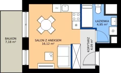 1 pokój, mieszkanie 25,16 m², piętro 4, oferta nr B.4M02, WENDY - Budynek B, Gdynia, Śródmieście, Śródmieście, ul. Wendy