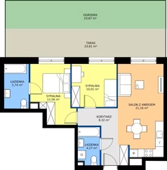 3 pokoje, mieszkanie 61,16 m², piętro 1, oferta nr B.1M07, WENDY - Budynek B, Gdynia, Śródmieście, Śródmieście, ul. Wendy
