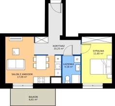2 pokoje, mieszkanie 43,36 m², piętro 5, oferta nr B.5M01, WENDY - Budynek B, Gdynia, Śródmieście, Śródmieście, ul. Wendy