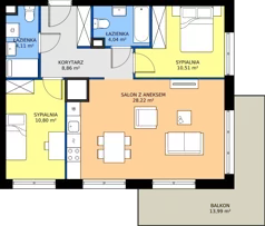 3 pokoje, mieszkanie 66,51 m², piętro 3, oferta nr B.3M11, WENDY - Budynek B, Gdynia, Śródmieście, Śródmieście, ul. Wendy