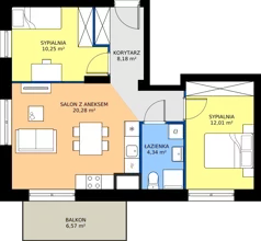 3 pokoje, mieszkanie 55,04 m², piętro 7, oferta nr B.7M01, WENDY - Budynek B, Gdynia, Śródmieście, Śródmieście, ul. Wendy
