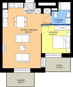 2 pokoje, mieszkanie 47,03 m², piętro 5, oferta nr B.5M10, WENDY - Budynek B, Gdynia, Śródmieście, Śródmieście, ul. Wendy