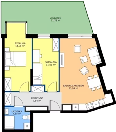 3 pokoje, mieszkanie 62,02 m², parter, oferta nr B.0M12, Foresteria Etap B, Gdynia, Wielki Kack, Kacze Buki, ul. Bieszczadzka