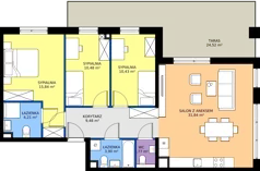 4 pokoje, mieszkanie 87,97 m², piętro 1, oferta nr I1.1M15, Nowa Wałowa I1, Gdańsk, Śródmieście, ul. Stępkarska / Wiosna Ludów
