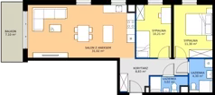 3 pokoje, mieszkanie 68,67 m², piętro 1, oferta nr I1.1M13, Nowa Wałowa I1, Gdańsk, Śródmieście, ul. Stępkarska / Wiosna Ludów