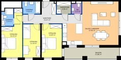 4 pokoje, mieszkanie 103,92 m², piętro 3, oferta nr I1.3M01, Nowa Wałowa I1, Gdańsk, Śródmieście, ul. Stępkarska / Wiosna Ludów