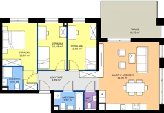 4 pokoje, mieszkanie 84,84 m², piętro 1, oferta nr I1.1M23, Nowa Wałowa I1, Gdańsk, Śródmieście, ul. Stępkarska / Wiosna Ludów