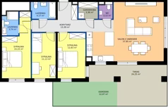 4 pokoje, mieszkanie 103,84 m², piętro 1, oferta nr I1.1M01, Nowa Wałowa I1, Gdańsk, Śródmieście, ul. Stępkarska / Wiosna Ludów