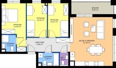 4 pokoje, mieszkanie 84,86 m², piętro 3, oferta nr I1.3M23, Nowa Wałowa I1, Gdańsk, Śródmieście, ul. Stępkarska / Wiosna Ludów