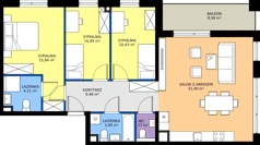 4 pokoje, mieszkanie 88,03 m², piętro 3, oferta nr I1.3M15, Nowa Wałowa I1, Gdańsk, Śródmieście, ul. Stępkarska / Wiosna Ludów