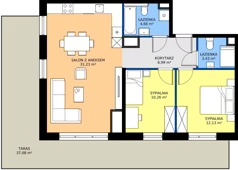 3 pokoje, mieszkanie 68,72 m², piętro 7, oferta nr I1.7M04, Nowa Wałowa I1, Gdańsk, Śródmieście, ul. Stępkarska / Wiosna Ludów