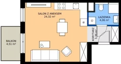 1 pokój, mieszkanie 31,77 m², piętro 1, oferta nr I1.1M07, Nowa Wałowa I1, Gdańsk, Śródmieście, ul. Stępkarska / Wiosna Ludów