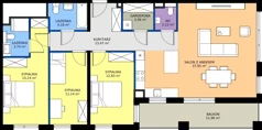 4 pokoje, mieszkanie 103,92 m², piętro 4, oferta nr I1.4M01, Nowa Wałowa I1, Gdańsk, Śródmieście, ul. Stępkarska / Wiosna Ludów