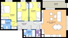 4 pokoje, mieszkanie 87,97 m², piętro 2, oferta nr I1.2M15, Nowa Wałowa I1, Gdańsk, Śródmieście, ul. Stępkarska / Wiosna Ludów