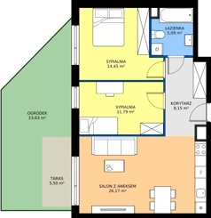 3 pokoje, mieszkanie 65,65 m², piętro 1, oferta nr 2.1M36, Elektrovnia Garbary, Poznań, Ostrów Tumski-Śródka-Zawady-Komandoria, Ostrów Tumski, ul. Panny Marii