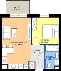 2 pokoje, mieszkanie 39,48 m², piętro 3, oferta nr 2.3M22, Elektrovnia Garbary, Poznań, Ostrów Tumski-Śródka-Zawady-Komandoria, Ostrów Tumski, ul. Panny Marii
