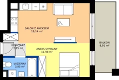 1 pokój, mieszkanie 37,92 m², piętro 1, oferta nr 2.1M02, Elektrovnia Garbary, Poznań, Ostrów Tumski-Śródka-Zawady-Komandoria, Ostrów Tumski, ul. Panny Marii
