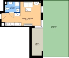 1 pokój, mieszkanie 27,00 m², piętro 1, oferta nr 2.1M10, Elektrovnia Garbary, Poznań, Ostrów Tumski-Śródka-Zawady-Komandoria, Ostrów Tumski, ul. Panny Marii