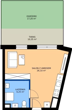 1 pokój, mieszkanie 26,58 m², piętro 1, oferta nr 2.1M21, Elektrovnia Garbary, Poznań, Ostrów Tumski-Śródka-Zawady-Komandoria, Ostrów Tumski, ul. Panny Marii