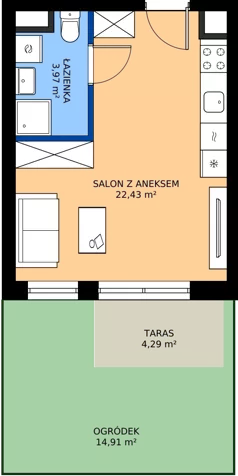 1 pokój, mieszkanie 26,40 m², parter, oferta nr 2.0M13, Elektrovnia Garbary, Poznań, Ostrów Tumski-Śródka-Zawady-Komandoria, Ostrów Tumski, ul. Panny Marii