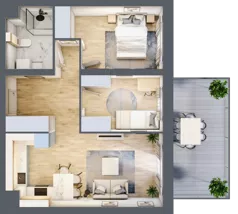 3 pokoje, mieszkanie 52,32 m², piętro 1, oferta nr A2/1/11, Metr Kwadrat, Wrocław, Nowy Dwór, ul. Nowodworska 17B