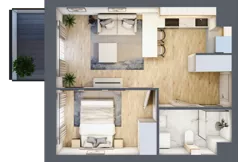 2 pokoje, mieszkanie 34,83 m², piętro 2, oferta nr A2/2/6, Metr Kwadrat, Wrocław, Nowy Dwór, ul. Nowodworska 17B