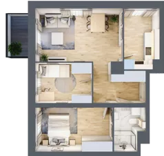 3 pokoje, mieszkanie 55,20 m², piętro 2, oferta nr A2/2/9, Metr Kwadrat, Wrocław, Nowy Dwór, ul. Nowodworska 17B