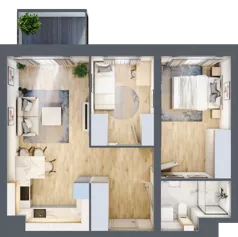 3 pokoje, mieszkanie 51,80 m², piętro 4, oferta nr A2/4/7, Metr Kwadrat, Wrocław, Nowy Dwór, ul. Nowodworska 17B