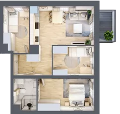 4 pokoje, mieszkanie 55,62 m², piętro 5, oferta nr A2/5/9, Metr Kwadrat, Wrocław, Nowy Dwór, ul. Nowodworska 17B