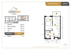 2 pokoje, apartament inwestycyjny 41,08 m², piętro 3, oferta nr E.03.05, IzerSKI Resort, Świeradów-Zdrój, ul. Jana Kilińskiego 2