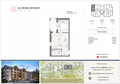 1 pokój, lokal inwestycyjny 31,80 m², piętro 1, oferta nr A.22, Kudowa Resort, Kudowa-Zdrój, ul. Słoneczna