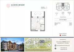 1 pokój, lokal inwestycyjny 25,90 m², piętro 2, oferta nr A.25, Kudowa Resort, Kudowa-Zdrój, ul. Słoneczna