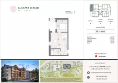 1 pokój, lokal inwestycyjny 36,10 m², piętro 2, oferta nr A.33, Kudowa Resort, Kudowa-Zdrój, ul. Słoneczna