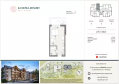 1 pokój, lokal inwestycyjny 25,10 m², piętro 3, oferta nr A.45, Kudowa Resort, Kudowa-Zdrój, ul. Słoneczna