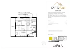 3 pokoje, apartament inwestycyjny 64,98 m², piętro 1, oferta nr E.01.01, IzerSKI Resort, Świeradów-Zdrój, ul. Jana Kilińskiego 2