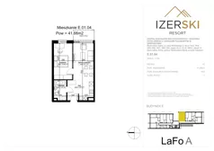 2 pokoje, apartament inwestycyjny 41,66 m², piętro 1, oferta nr E.01.04, IzerSKI Resort, Świeradów-Zdrój, ul. Jana Kilińskiego 2