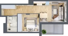 2 pokoje, mieszkanie 46,60 m², piętro 2, oferta nr 1_25, Ogrody Wiślane VI, Warszawa, Białołęka, Tarchomin, ul. Aluzyjna 12