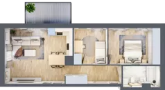 3 pokoje, mieszkanie 60,96 m², piętro 2, oferta nr 1_35, Ogrody Wiślane VI, Warszawa, Białołęka, Tarchomin, ul. Aluzyjna 12