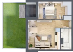 2 pokoje, mieszkanie 45,91 m², parter, oferta nr 1_9, Ogrody Wiślane VI, Warszawa, Białołęka, Tarchomin, ul. Aluzyjna 12